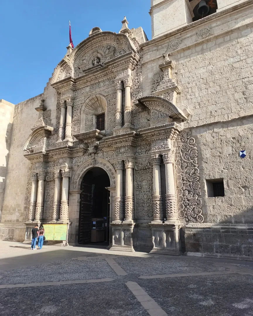 Carved facade of La Compañía church