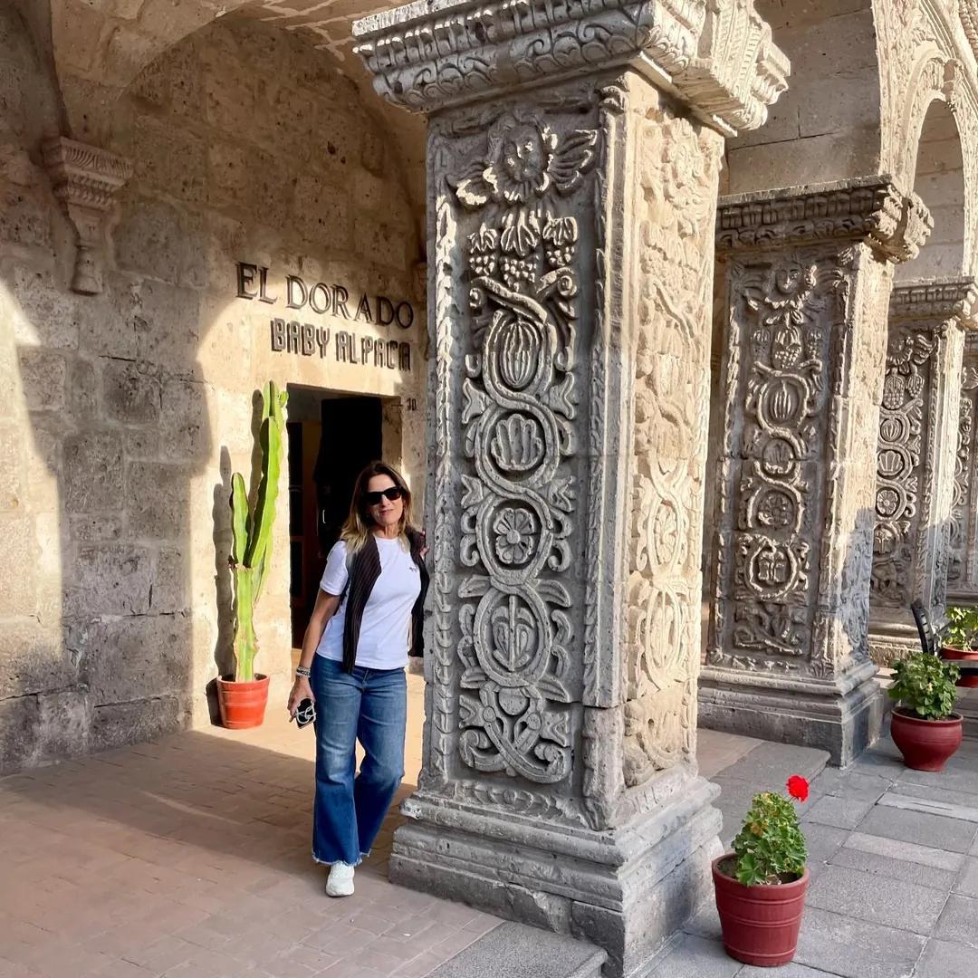 Carved sillar columns