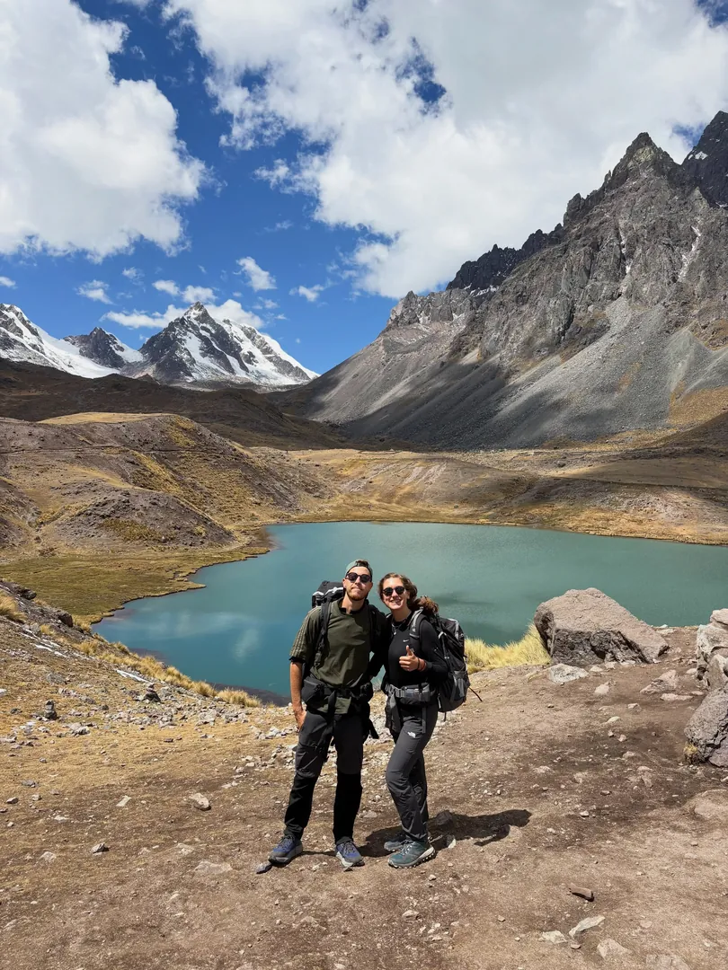 Turquoise lake among the Ausangate mountains