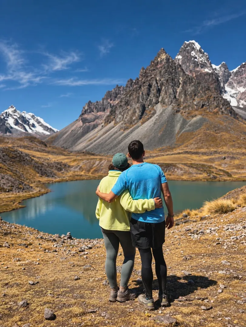 Turquoise lake and the Ausangate peak