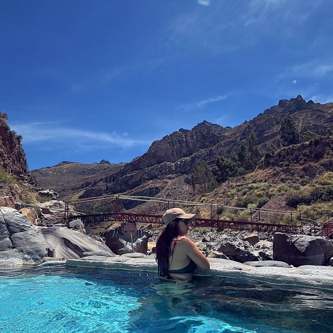 Hot-spring pool in the canyon near Chivay