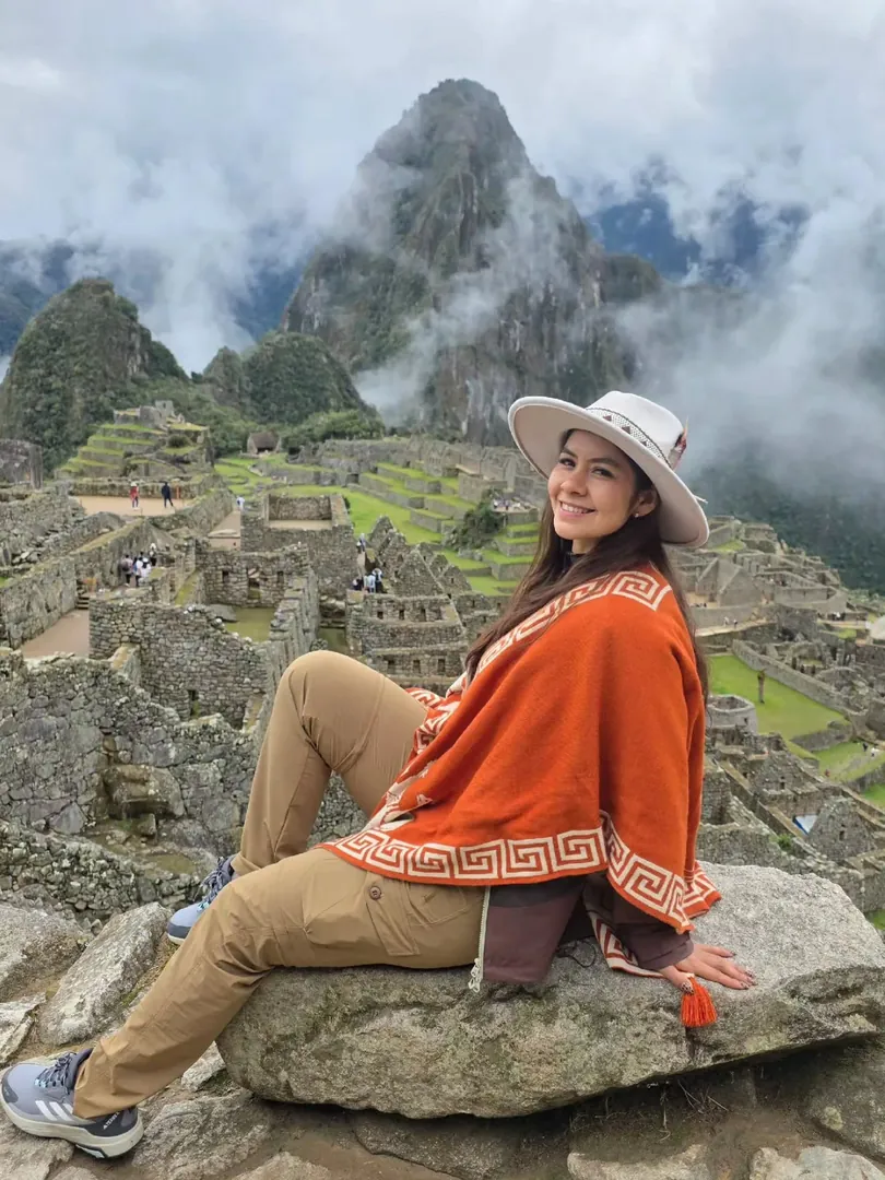 Machu Picchu buildings in the mist