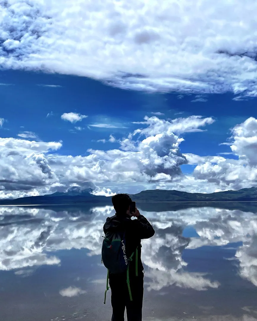 Sky reflected in Salinas Lake