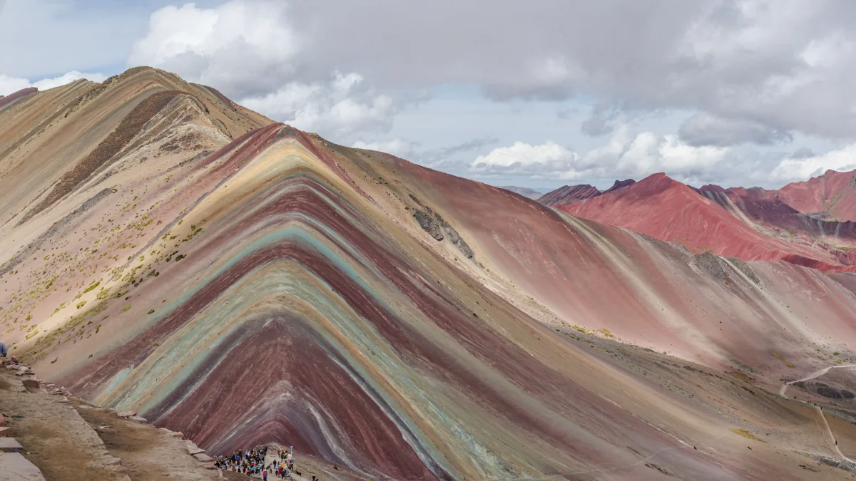 Vinicunca mountain, with bands of color in the Cusco range